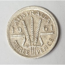 AUSTRALIA 1961 . THREEPENCE . ERROR . BROADSTRUCK